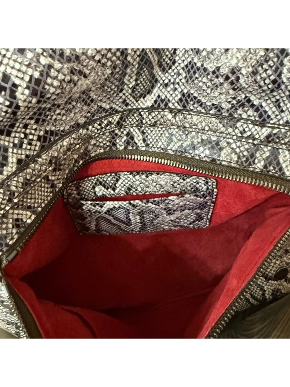 Hammitt Snake-Print Foldover Crossbody in Black and Gray